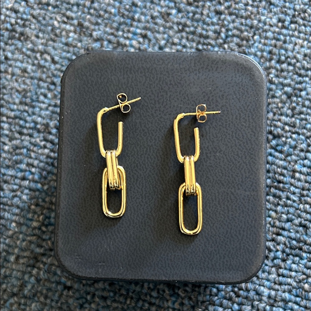 Gold Link Drop Earrings - Women Jewelry